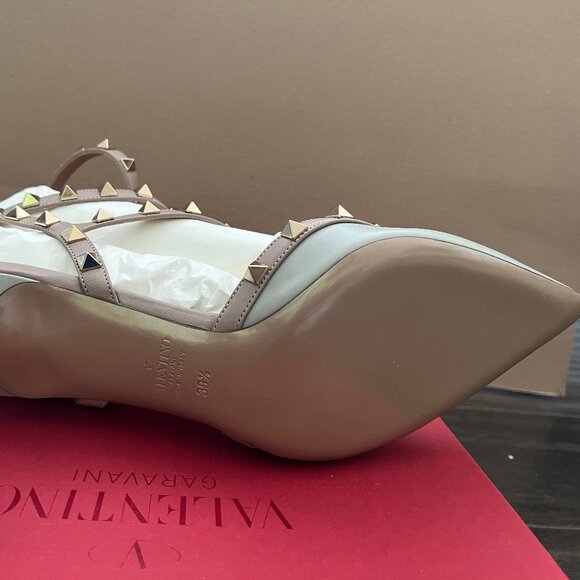 Valentino Garavani Rockstud Cage Kitten iHeels in Pastel / Mint Green size 39.5 - Picture 6 of 11